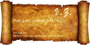 Varjas Zakariás névjegykártya